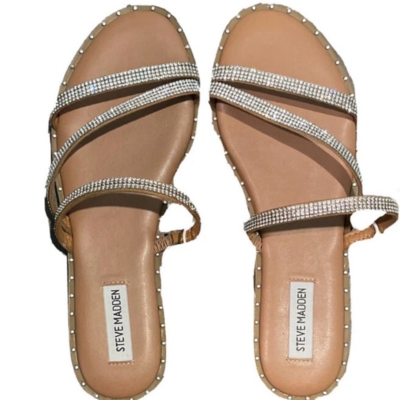 Steve Madden Studded Rhinestone Sandals Size 8 - Picture 3 of 3